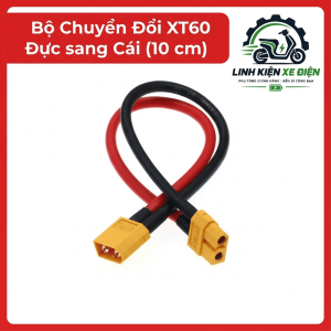 Cáp chuyển đổi XT60 đực cái dài 10 cm, phụ kiện nối pin với bộ sạc hoặc thiết bị có đầu XT60 tương thích, dành cho người lắp ráp mô hình RC, dự án điện tử và hệ thống nguồn cần đoạn kết nối ngắn, gọn và dễ bố trí