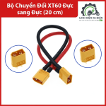 Bộ dây XT60 male to male 20 cm, đầu nối nguồn cho hệ thống pin LiPo và thiết bị điện DC tương thích, hỗ trợ kết nối giữa hai cổng XT60 cái, phù hợp cho người lắp ráp mô hình và sửa chữa thiết bị điện tử