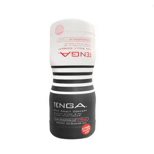 Cốc thủ dâm nam TENGA DUAL SENSATION CUP Made in Japan, thiết kế hai đầu với hai kiểu kết cấu tiếp xúc khác nhau, lõi TPE mềm đàn hồi, vỏ PE bảo vệ, gel bôi trơn có sẵn, không dùng điện, không có động cơ rung