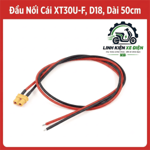 Đầu Nối Cái XT30U-F D18 Dài 50cm, Jack XT30U Female 2 Pin, Dây 18AWG, Đầu Cắm Pin, Kết Nối Nguồn DC, Phụ Kiện Pin Lithium, Drone FPV, RC, ESC, Xe Mô Hình, Mạch Điều Khiển Và Điện Tử