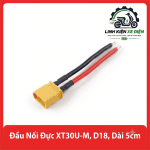 Đầu Nối Đực XT30U-M D18 Dài 5cm, Đầu Cắm XT30U-M Amass 2 Chân, Dây 18AWG 50mm, Tiếp Điểm Đồng Thau Mạ Vàng, Kết Nối Pin LiPo, ESC, Drone FPV, Xe RC, Robot Và Thiết Bị Nguồn DC, Phụ Kiện Drone Và Mô Hình Điều Khiển