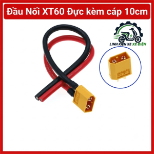 Đầu nối nguồn XT60 cái kèm cáp 10cm, jack XT60 female, dây nối pin LiPo, cáp pigtail XT60, đầu kết nối ESC, drone FPV, xe RC, robot DIY, mô hình điện, bộ sạc pin và thiết bị DC, giúp bố trí đường nguồn gọn trong không gian hẹp