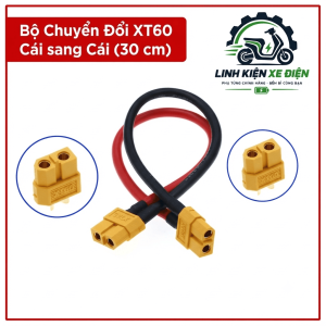 Dây nối pin LiPo XT60 cái cái 30 cm, phụ kiện kết nối nguồn DC dành cho hệ thống tương thích, hỗ trợ ghép hai đầu XT60 đực, phù hợp với người chơi mô hình, drone FPV và kỹ thuật viên lắp ráp thiết bị điện tử