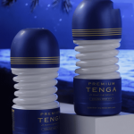 TENGA Premium Rolling Head CUP chính hãng, cốc chăm sóc cá nhân nam với cấu trúc đầu lăn đặc trưng, kích thước khoảng 69 × 69 × 155 mm, phần tiếp xúc bằng TPE, gel bôi trơn tích hợp và thiết kế dùng một lần