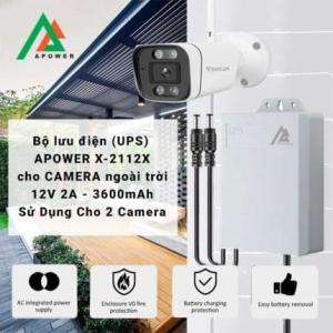 Bộ Lưu Điện 12V 2A APOWER X-2112X, Pin 3600mAh Cho Camera Wifi, Giám Sát Không Gián Đoạn, Hoạt Động Liên Tục Khi Mất Điện, Dễ Dàng Sử Dụng, Bảo Hành Chính Hãng