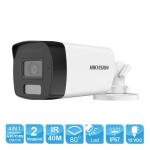 Hikvision DS-2CE17D0T-EXLF, camera ColorVu Full HD 2MP, đèn LED trắng 40m, CMOS siêu nhạy sáng, quan sát ban đêm rực rỡ, IP67 chống nước, hỗ trợ 4 tín hiệu TVI/AHD/CVI/CVBS