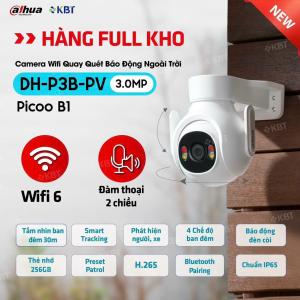 Camera Dahua Picoo B1 DH P3B PV WiFi 3MP, Pan/Tilt Toàn Cảnh, Quay Ban Đêm Màu, AI Phát Hiện Người & Phương Tiện, Báo Động Đèn & Còi, IP66 – Bảo Vệ Ngoài Trời & Trong Nhà