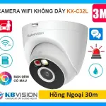 Camera IP không dây Kbvision KX-C32L 3.0MP ánh sáng kép + IR 30m, phát hiện người / xe, báo động đèn + còi, đàm thoại 2 chiều, ONVIF, tên miền miễn phí – bảo vệ thông minh 24/7