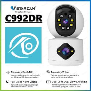 Camera An Ninh VStarcam C992DR Dual Lens 5MP, Quay Quét Toàn Cảnh, Night Vision Màu, Nhận Diện Người, Kết Nối 4 Thiết Bị