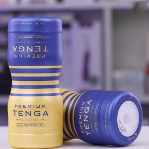 TENGA Premium Dual Sensation CUP Nhật Bản, cốc thủ dâm nam thiết kế hai phía với kết cấu khác nhau, hỗ trợ thay đổi cảm giác trong cùng lần sử dụng, có sẵn gel bôi trơn, kích thước khoảng 67 × 67 × 155 mm